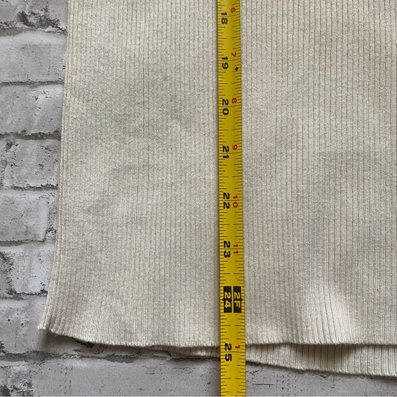 Lauren Ralph Lauren Cream Turtleneck Sweater with Faux Leather Trim - Picture 8 of 10